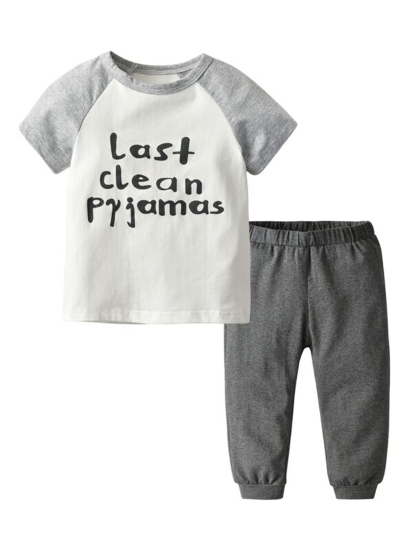 2-Piece Baby Toddler Boys Last Clean Pyjamas Sleepwear Set