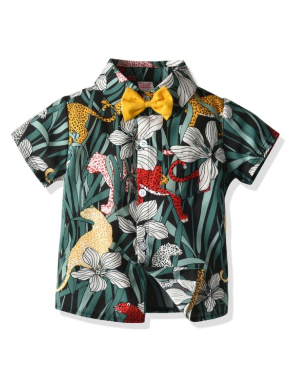 Bow Tie Flower Animals Hawaiian Shirt