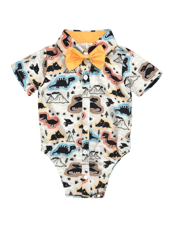 Baby Boy Turn-down Collar Bowtie Bodysuit