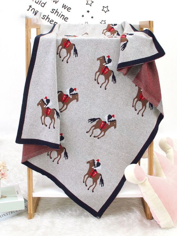 Horse Knit Baby Blanket
