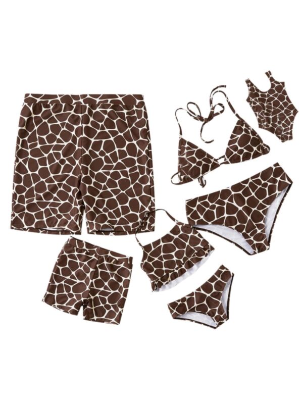 Fashion Leopard Print Family Swimwear