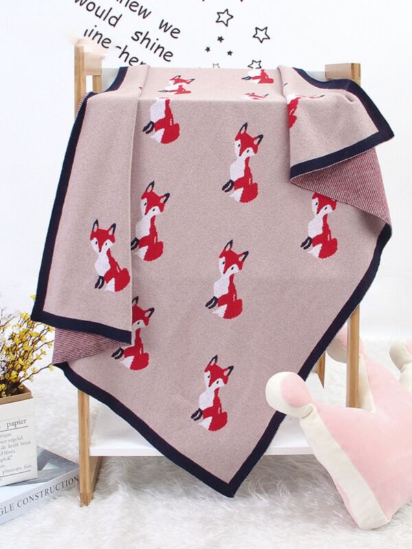 Fox Knit Cotton Blanket