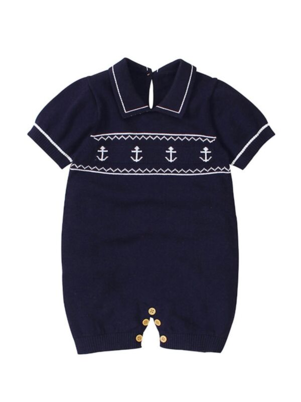 Navy Style Baby Knit Jumpsuit