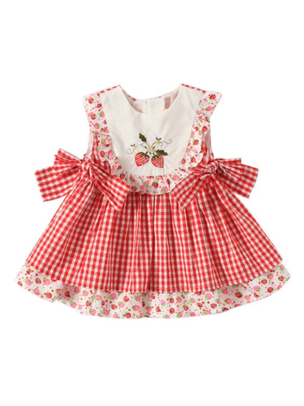 Baby Strawberry Embroidery Spanish Dress Off Shoulder