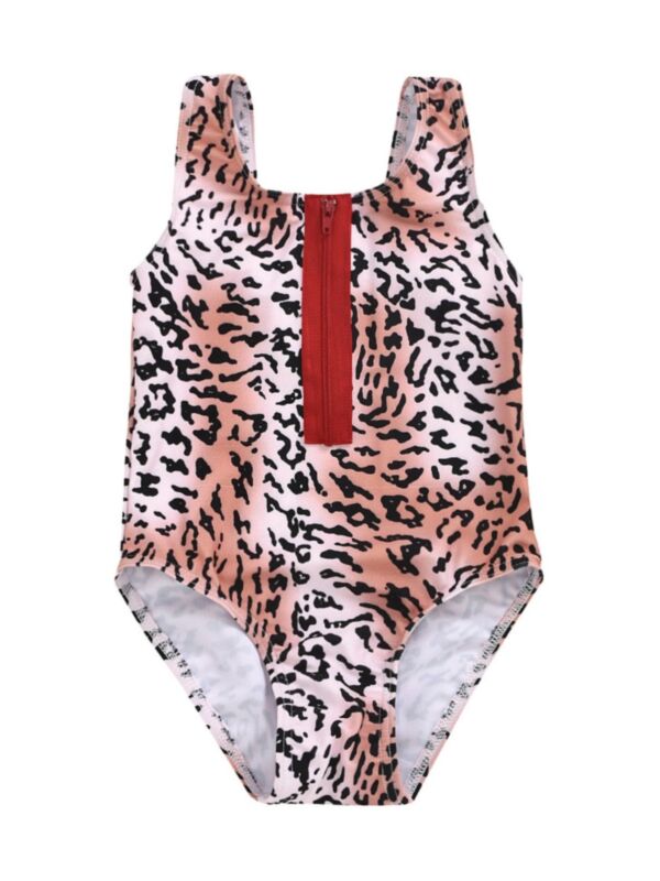 Fashion Leopard Print One-Piece Bathing Suit
