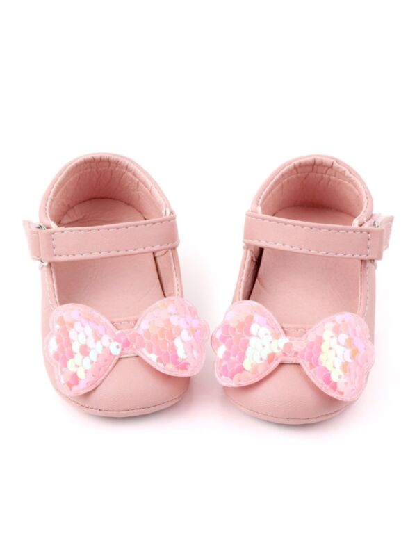 Baby Girl Sequins Bowknots Crib Shoes