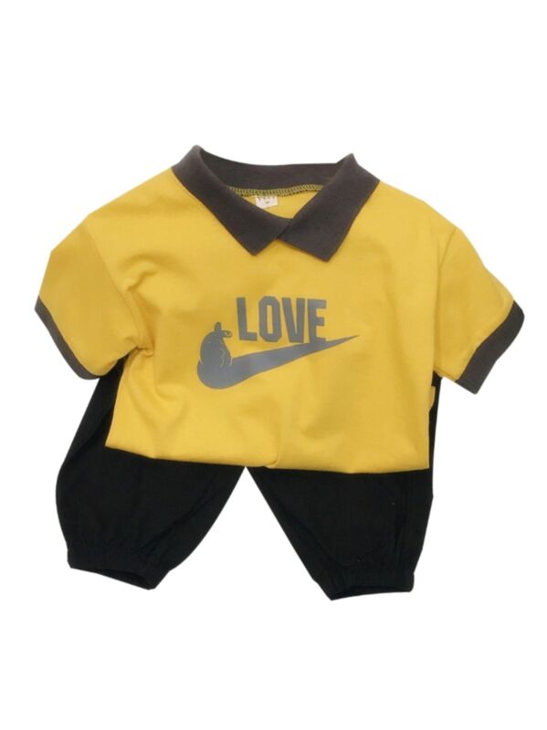 2-Piece Toddlers Unisex Top and Black Pants Set