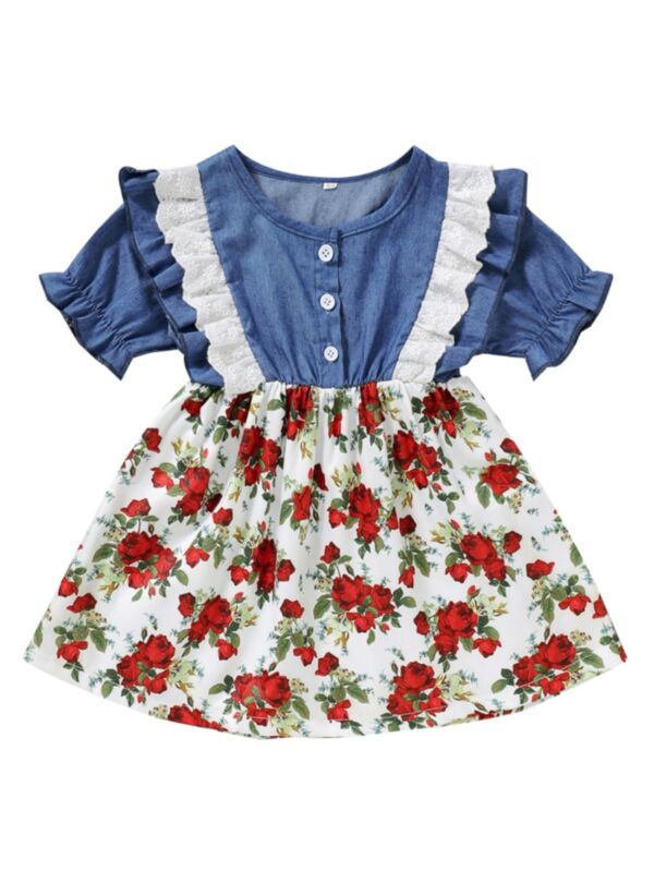 Baby Girl Red Rose Dress