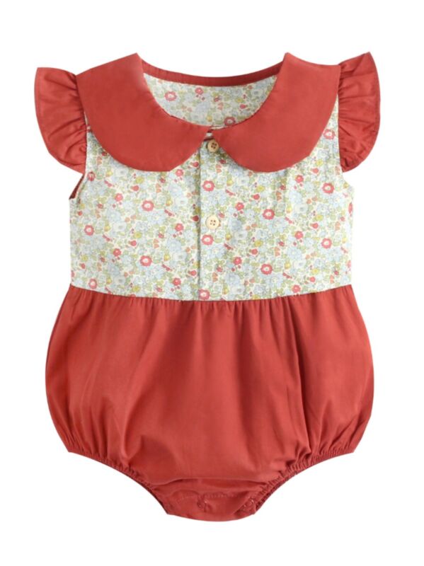 Baby Girl  Floral Flutter-sleeve Bodysuit