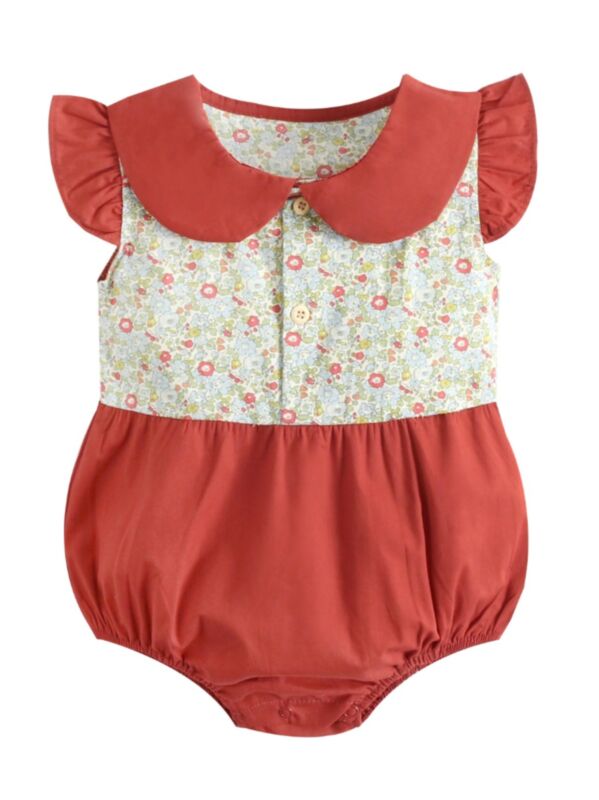 Baby Girl Floral Flutter-sleeve Bodysuit