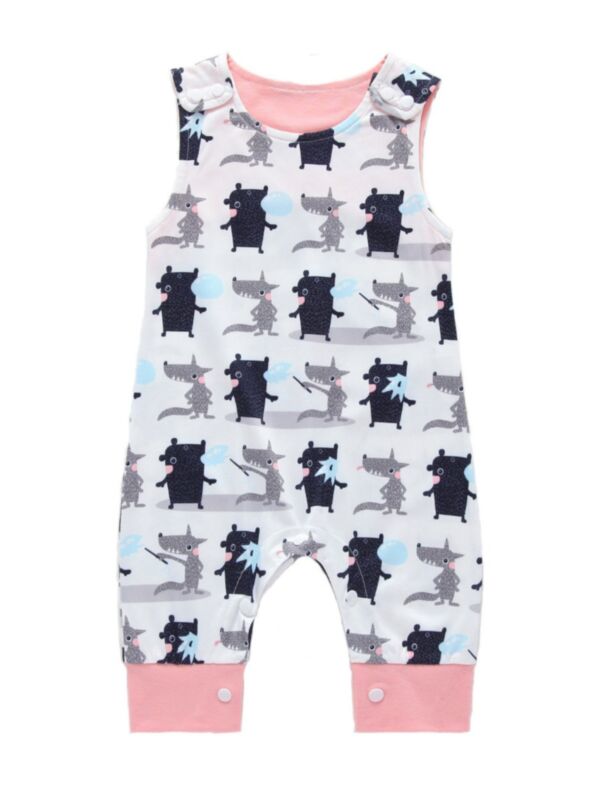 Summer Baby Animal Printed Tank Jumpsuit 