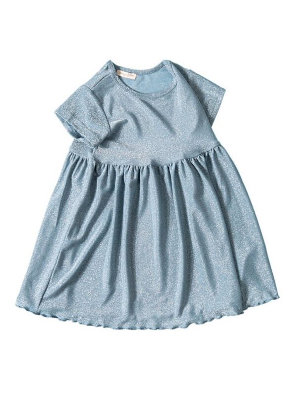 Knitted Shiny Little Girl Dress