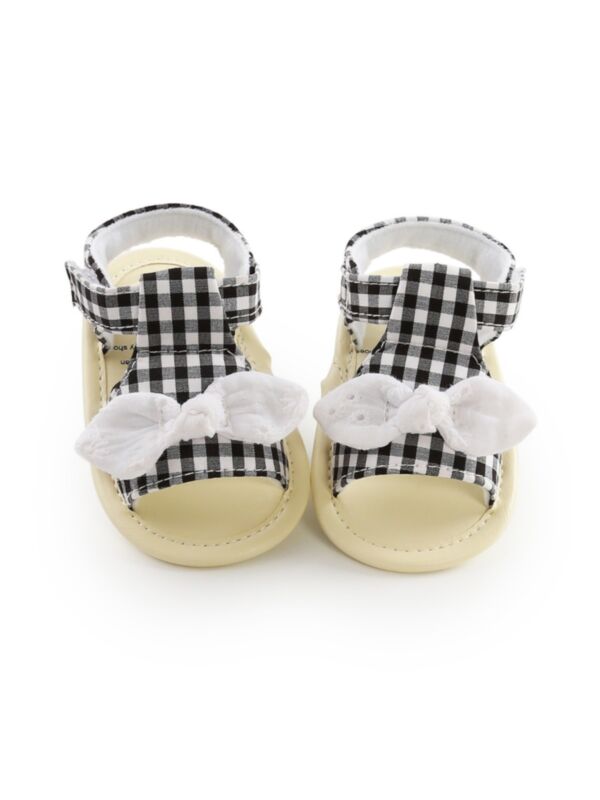 Infant Baby Girls BowKnot Stripe Sandal 