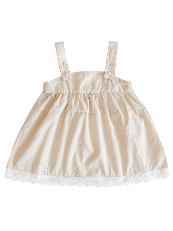 Baby Girl Lace Hem Suspender Skirt