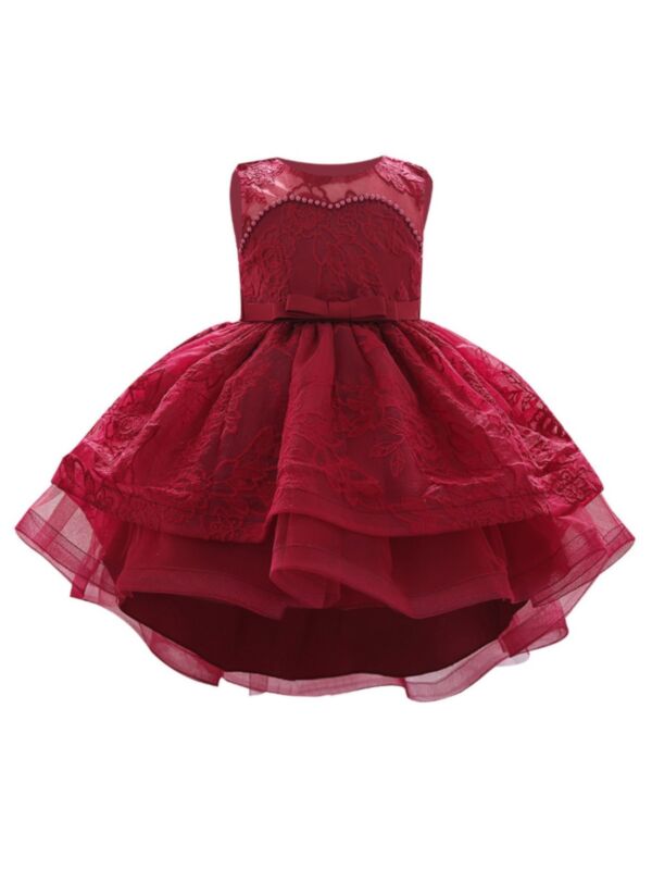 Baby Girl Lace Hi-Lo Hem Birthday Party Dress