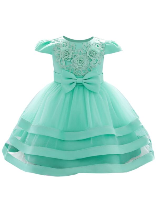 Flower Lace Formal Birthday Party Baby Dress