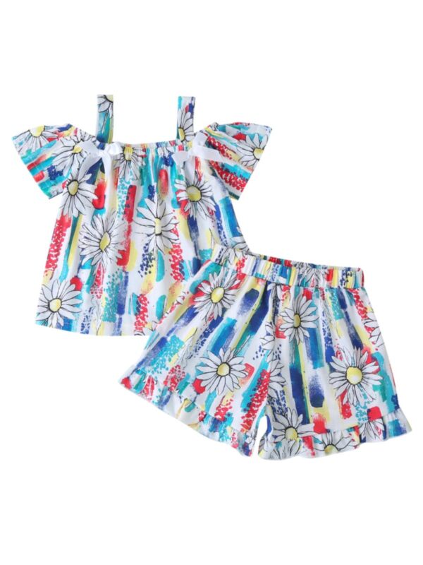 2-Piece Toddler Girl Printed Summer Set Cami Top & Shorts