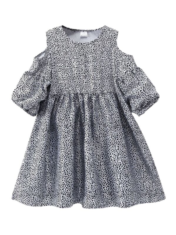 Kid Girl Leopard Printed A Line Dress