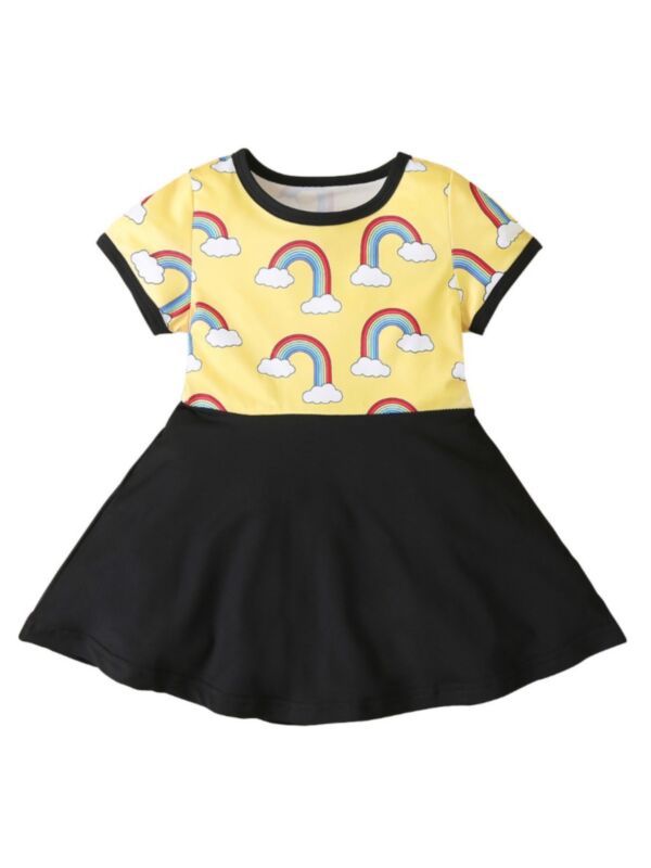 Summer Little Girl Rainbow Dress
