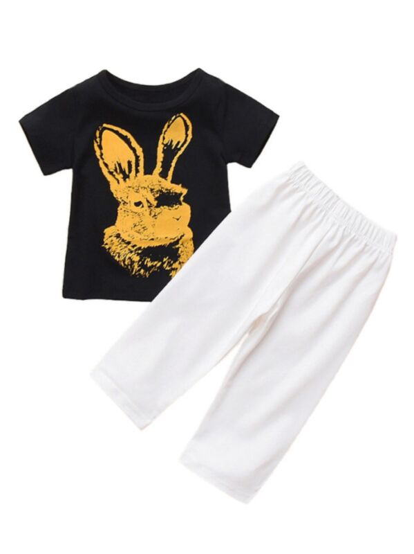 2 Pcs Baby Rabbit T-shirt & Trousers Set