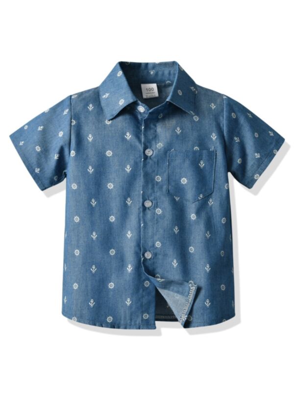 Toddler Boy Short Sleeve Denim Shirt