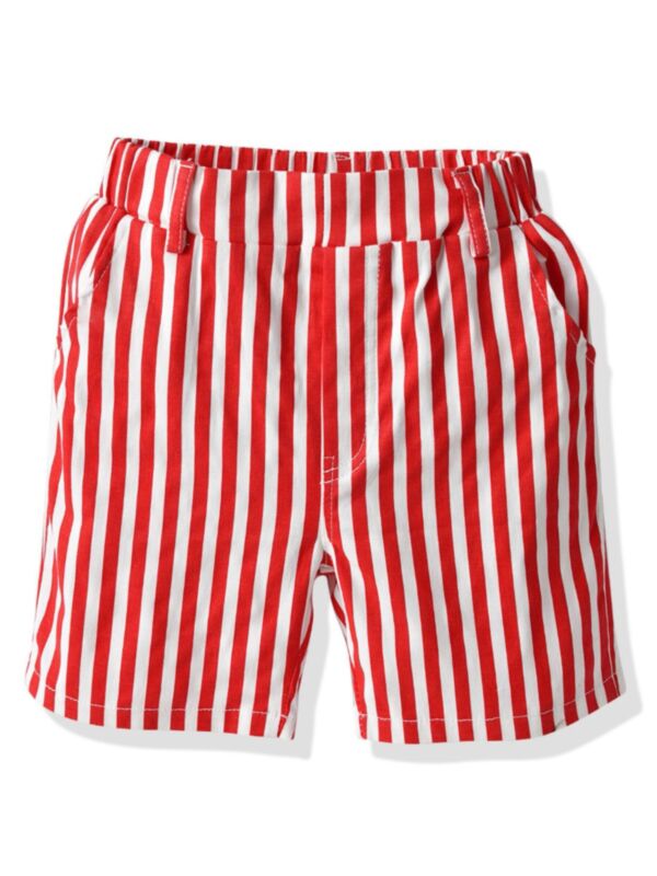 Baby Girl Stripe Red Shorts 
