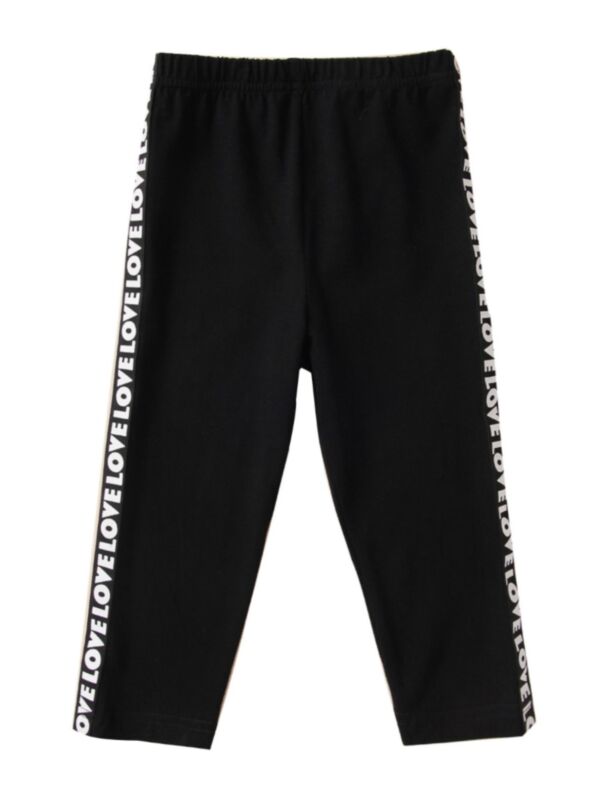 Baby Girl Letter Side Sport Pants Black