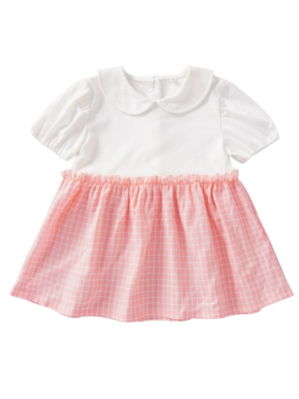 Baby Girl Peter Pan Collar Plaid Dress