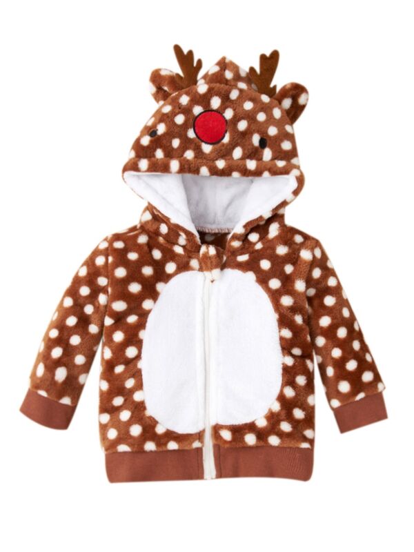 Toddler Girl Milu Deer Christmas Hoodie Top