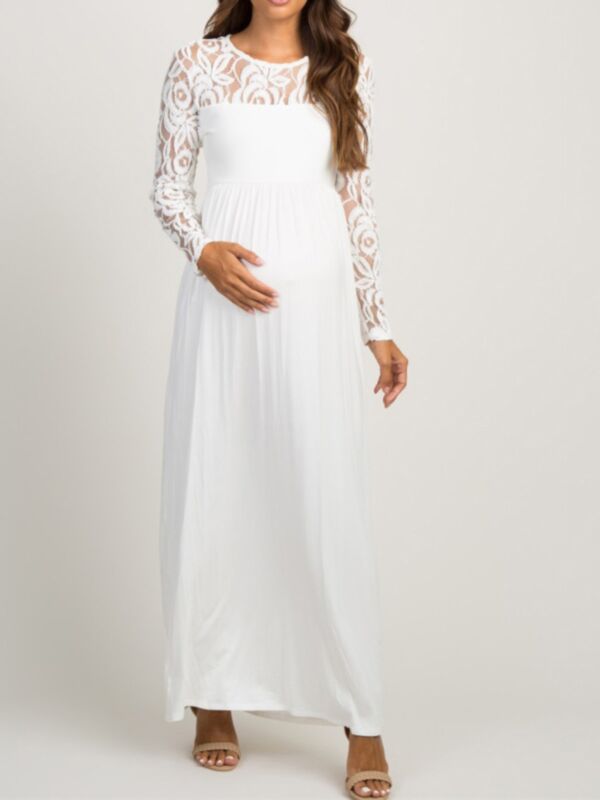 Maternity Party Photography Lace Hollow Out Dress