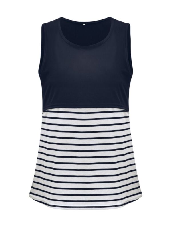 Summer Maternity Stripe Nursing Tank Top