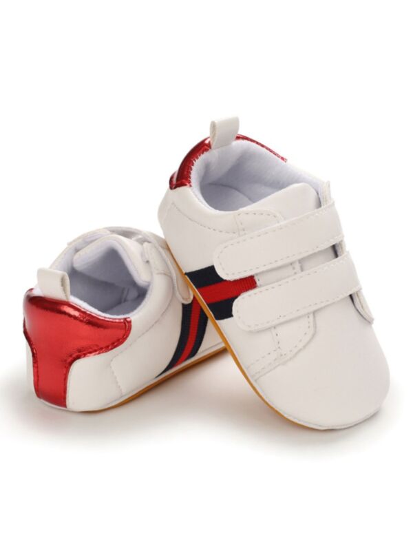 Baby Casual PU Leather Stripe Sneaker Wholesale Baby Shoes