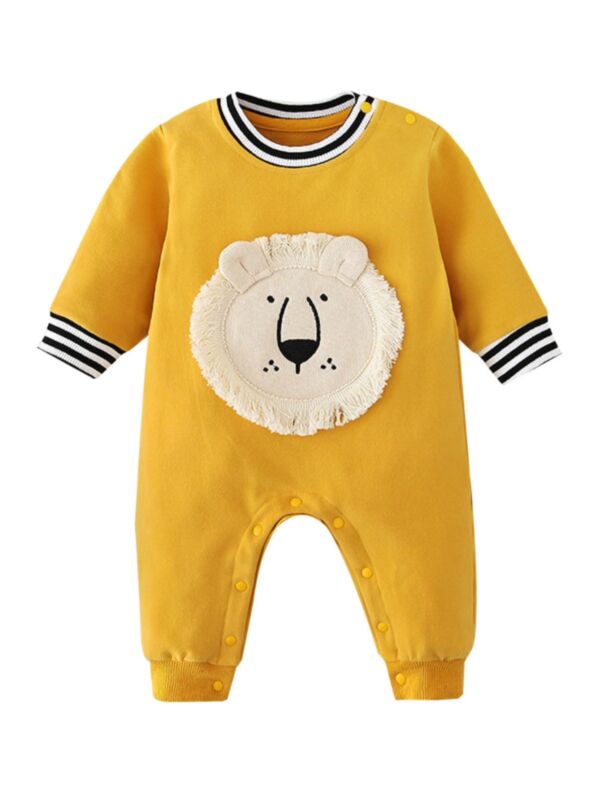 Autumn Baby Boy Lion Cartoon Jumpsuit