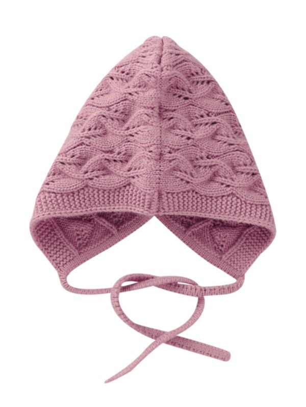 Baby Solid Color Strap Knitted Hat