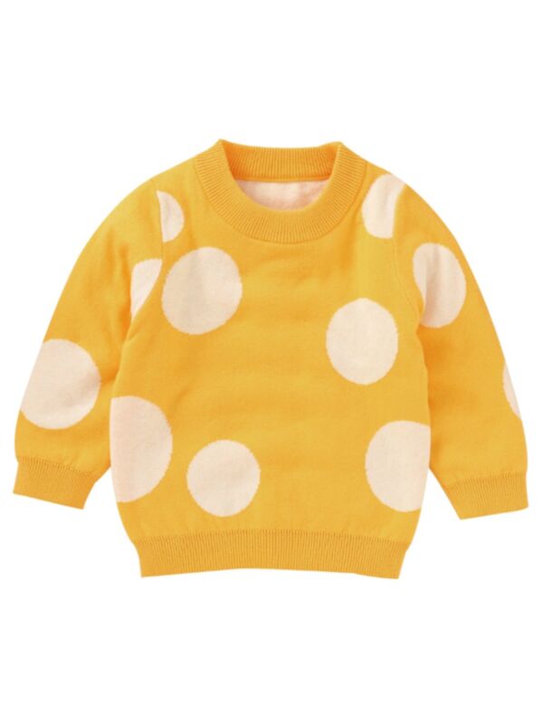 Baby Girl Polka Dot Yellow Sweater