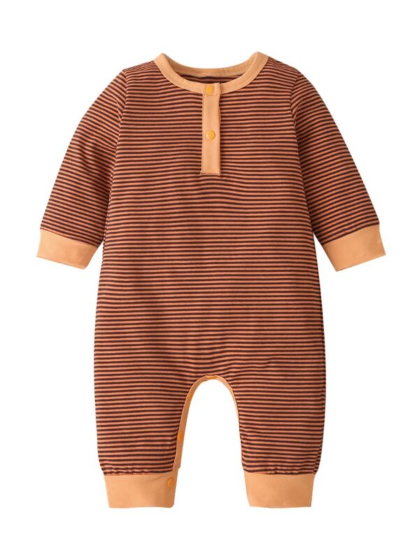 Autumn Infant Boy Girl Stripe Jumpsuit 