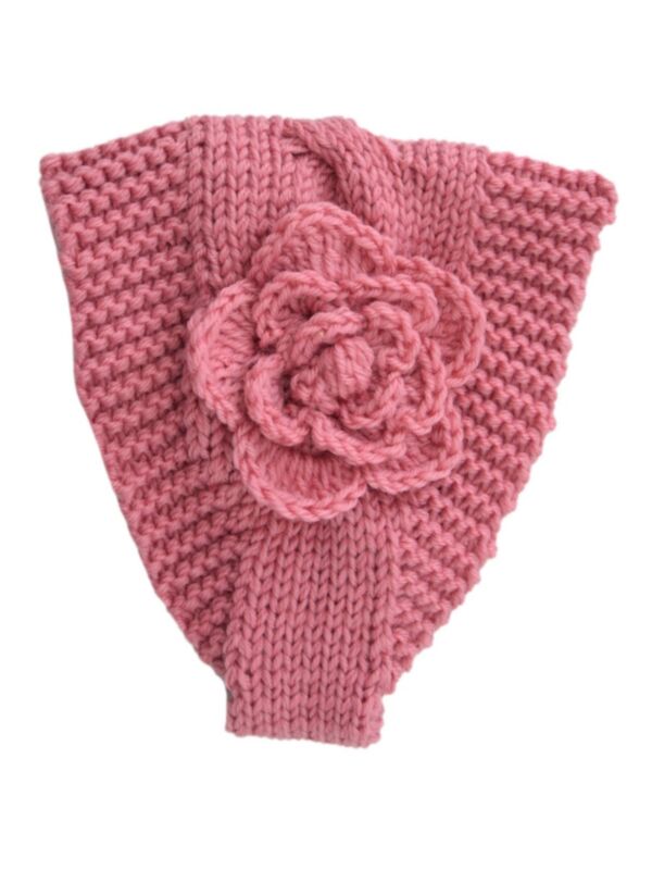 Girl Solid Color Flower Knitted Headband