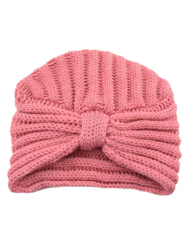 Children Solid Color Knot Hat