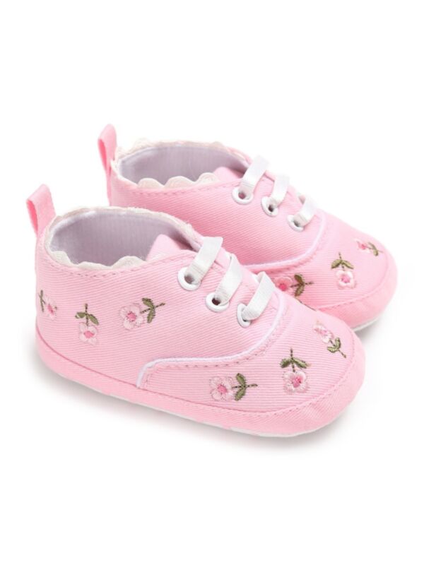 Baby Girl Embroidery Flowers Shoes