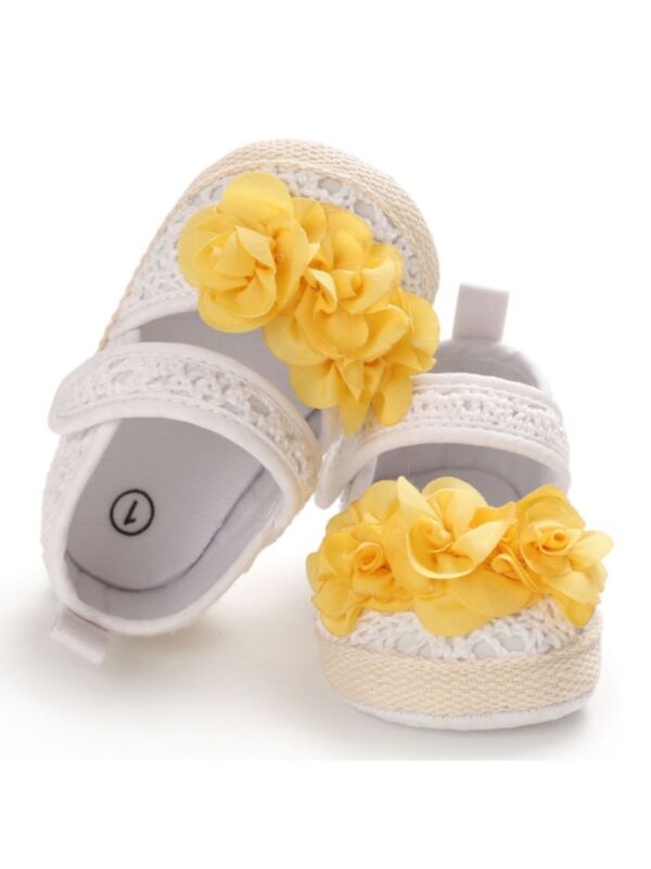 Baby Girl Princess Flower Knit Shoes