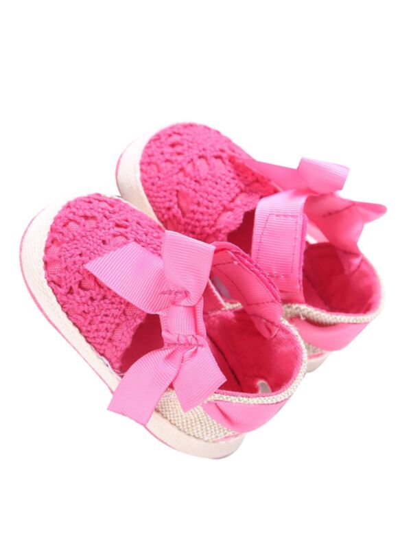 Infant Toddler Girl  Bowknot Crocheted Shoes