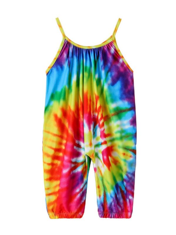 Little Girl Fashion Tie-dye Cami Jumpsuit