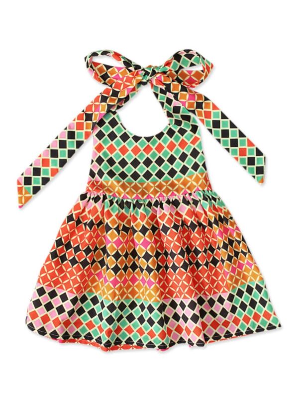 Boho Toddler Girl Self Tie  Holiday Dress