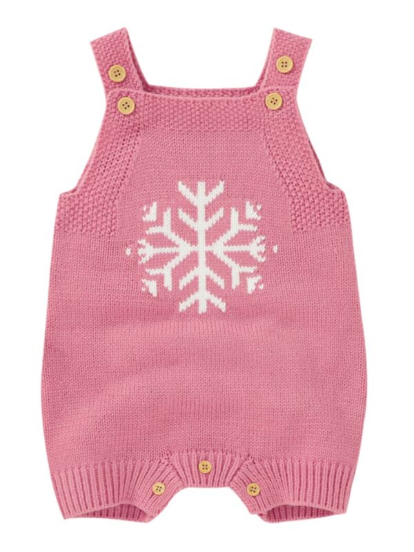 Infant Toddler Snowflake Knitted Overall