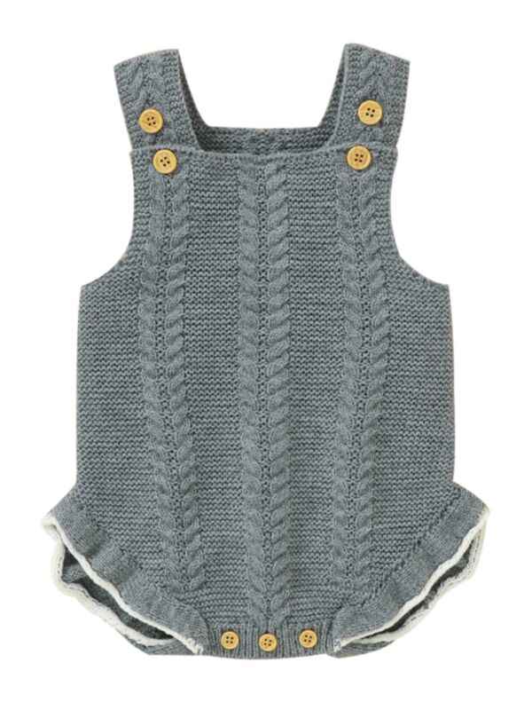 Fashion Baby Solid Color Knitted Bodysuit