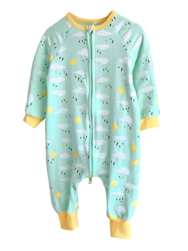 Kid Unisex Pajamas Zipper Jumpsuit 