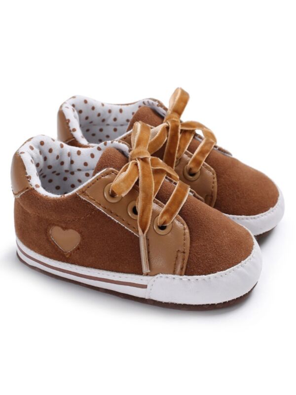 Baby Star & Love Pattern Soft Soled Shoes