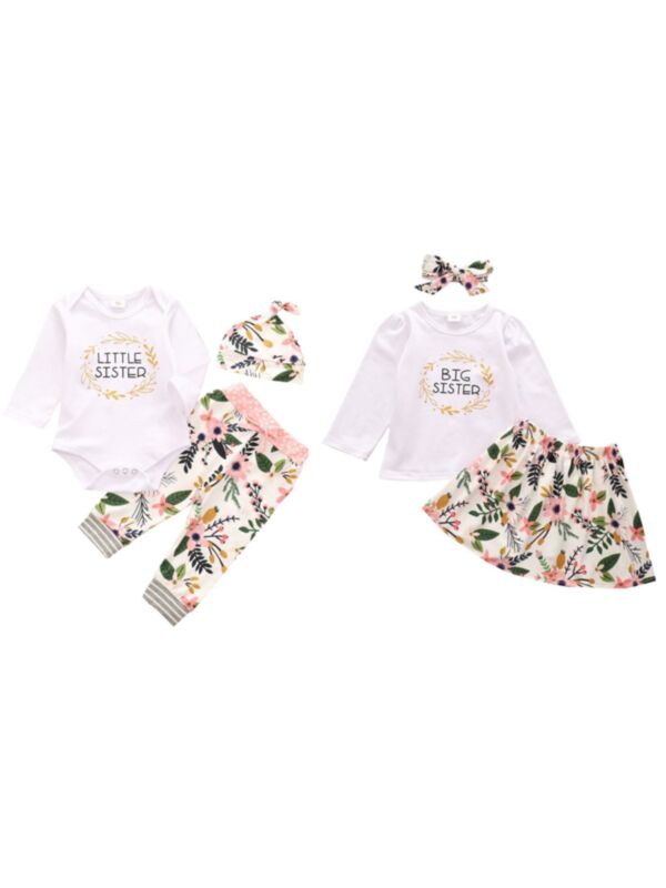 Little Girl Print Sister Outfit Matching Accessories