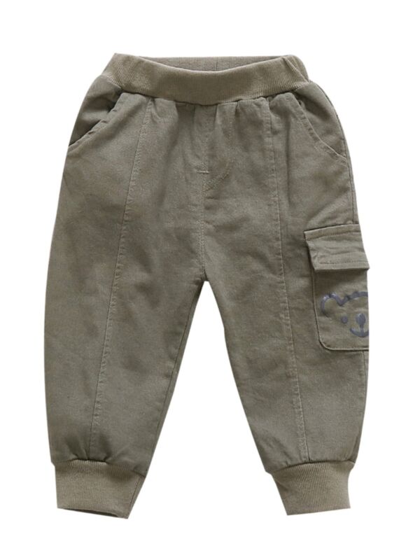Toddler Boy Fun Time A Nice Day Letter Cargo Pants