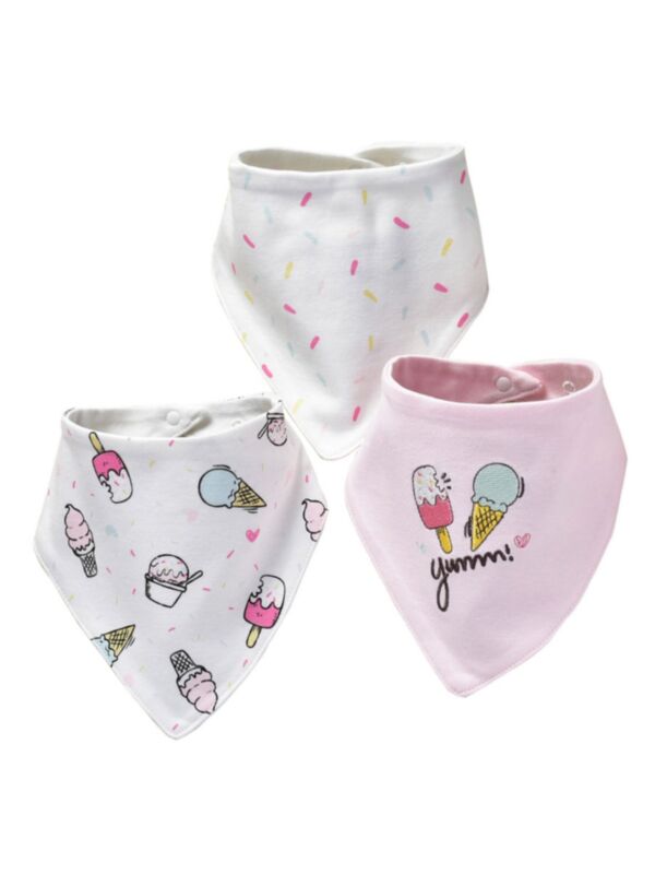 3-Pack Baby Triangle Bibs